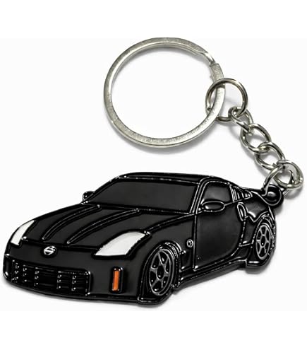 Amazon.com: Nissan 350Z Black Leather Key Chain with Silver Metal